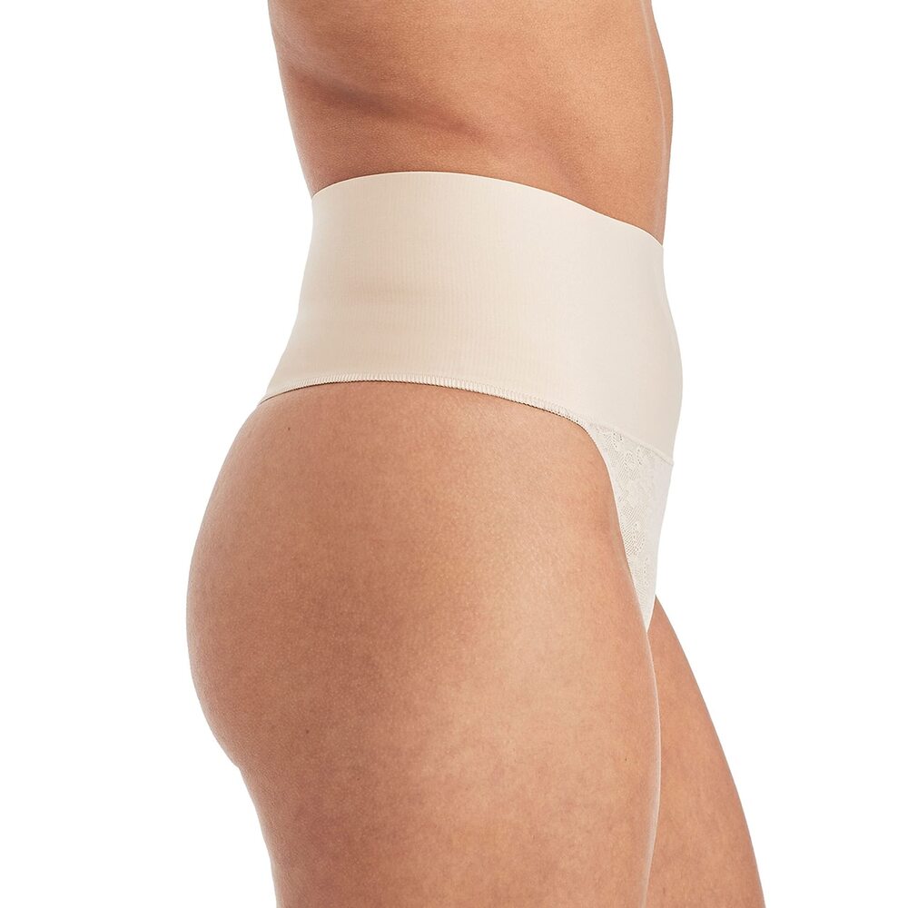 NWT Maidenform Shaping Thong Transparent/Nude Lace, Cool Comfort, XX-Large - Picture 2 of 3